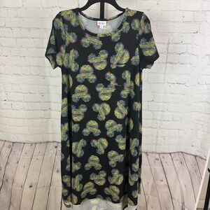 LuLaRoe Carly Swing Disney Mickey Mouse Black Dress Size Small